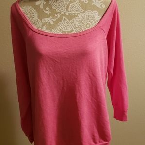 Woman's off the shoulder sweatshirt